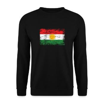 Kurdistan drapeau kurde drapeau utilisé-look - Sweat-shirt Unisexe - noir - Devant - Alina (178cm) & Michal (187cm)