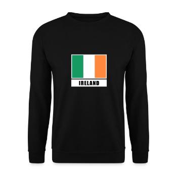 Irland irisch Flagge Fahne - Unisex Pullover - Schwarz - Vorne - Alina (178cm) & Michal (187cm)