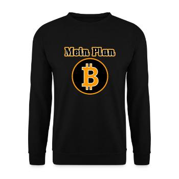 MEIN PLAN B - BITCOIN - BLOCKCHAIN - KRYPTO - Unisex Pullover - Schwarz - Vorne - Alina (178cm) & Michal (187cm)