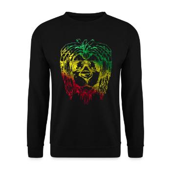 Afrika Löwenkopf Löwe Tier Löwen Maori König - Unisex Pullover - Schwarz - Vorne - Alina (178cm) & Michal (187cm)