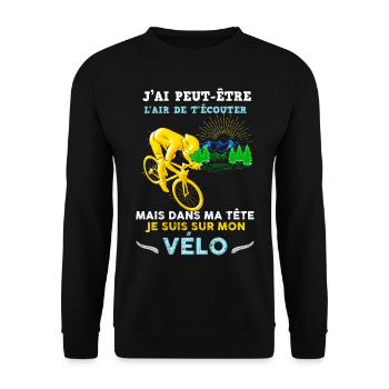 Cycliste Retraité idée cadeau passion vélo - Sweat-shirt Unisexe - noir - Devant - Alina (178cm) & Michal (187cm)