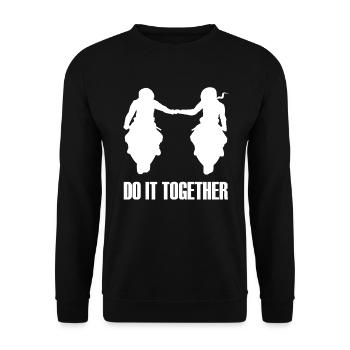 Bikercouple Together Liebe Motorrad Paar Pärchen - Unisex Pullover - Schwarz - Vorne - Alina (178cm) & Michal (187cm)