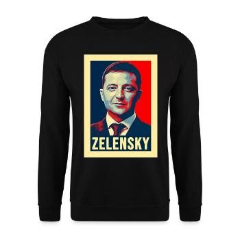 Volodymyr Zelensky I Stand With Ukraine - Unisex Sweatshirt - black - Front - Alina (178cm) & Michal (187cm)