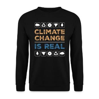 Climate Change Is Real Recycle Global Warming - Unisex Sweatshirt - black - Front - Alina (178cm) & Michal (187cm)