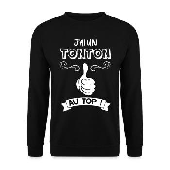 Le TOnton Au Top Qui Déchire - Sweat-shirt Unisexe - noir - Devant - Alina (178cm) & Michal (187cm)