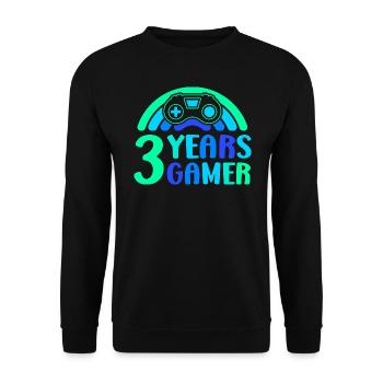 3ème anniversaire garçon 3 ans contrôleur de jeu - Sweat-shirt Unisexe - noir - Devant - Alina (178cm) & Michal (187cm)