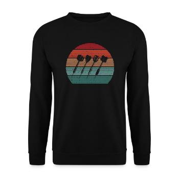 Joueur de fléchettes Jeu de fléchettes vintage - Sweat-shirt Unisexe - noir - Devant - Alina (178cm) & Michal (187cm)