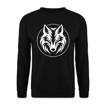 Wolf - Unisex Pullover - Schwarz - Vorne - Alina (178cm) & Michal (187cm)