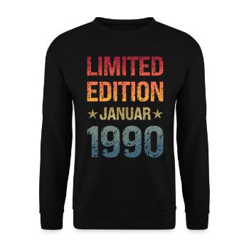 Limited Edition Birthday Party Vintage 1990's - Unisex Sweatshirt - black - Front - Alina (178cm) & Michal (187cm)