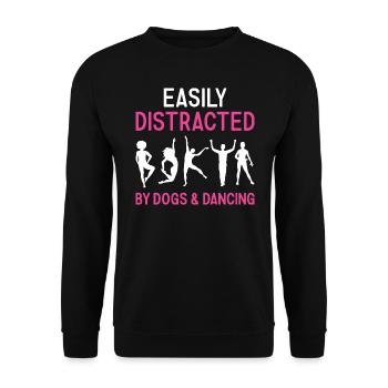 Danseur Facilement Distrait Par Les Chiens Et La Danse - Sweat-shirt Unisexe - noir - Devant - Alina (178cm) & Michal (187cm)