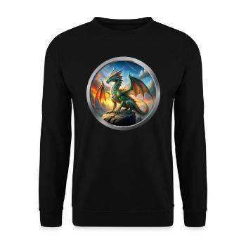 Dragon Animal - Unisex Sweatshirt - black - Front - Alina (178cm) & Michal (187cm)