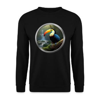 Toucan Animal - Unisex Sweatshirt - black - Front - Alina (178cm) & Michal (187cm)