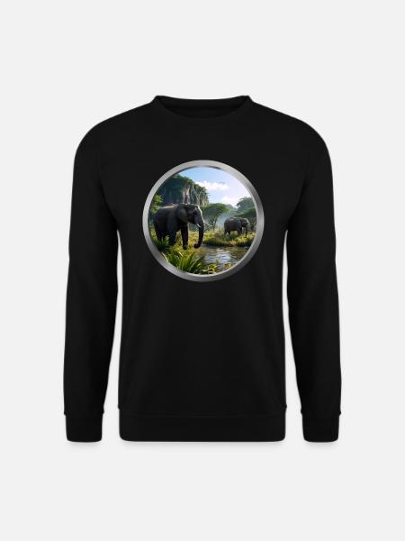 Elephant Animal - 4 - Unisex Sweatshirt - black