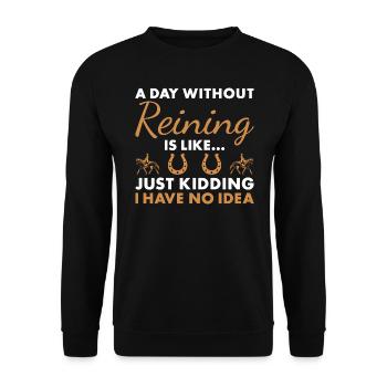 Reiner Une journée sans reining - Sweat-shirt Unisexe - noir - Devant - Alina (178cm) & Michal (187cm)