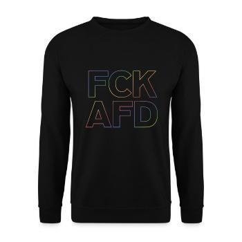FCK AFD - Unisex Pullover - Schwarz - Vorne - Alina (178cm) & Michal (187cm)