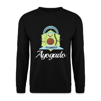 Ayogado | Yoga Avocado - Unisex Sweatshirt - black - Front - Alina (178cm) & Michal (187cm)