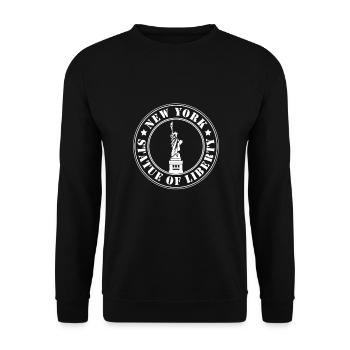 New York Statue of Liberty USA - Unisex Sweatshirt - black - Front - Alina (178cm) & Michal (187cm)