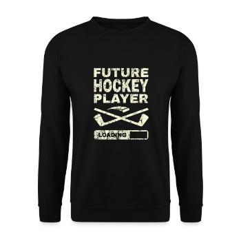 Future Hockey Player Gift Pregnancy Mother Stick - Unisex Sweatshirt - black - Front - Alina (178cm) & Michal (187cm)