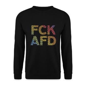 FCK AFD RAINBOW - Unisex Pullover - Schwarz - Vorne - Alina (178cm) & Michal (187cm)