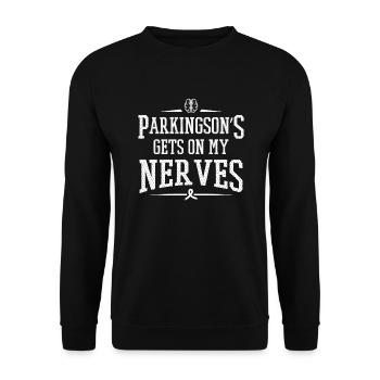 Parkinson Patient Gift Alzheimer Idiopathic Brain - Unisex Sweatshirt - black - Front - Alina (178cm) & Michal (187cm)