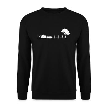 Pulsation cardiaque ECG Lumberjack - Sweat-shirt Unisexe - noir - Devant - Alina (178cm) & Michal (187cm)