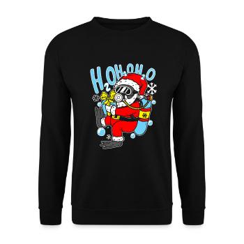Plongée Père Noël Plongée sous-marine Noël - Sweat-shirt Unisexe - noir - Devant - Alina (178cm) & Michal (187cm)