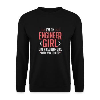 I'm An Engineer Girl Funny Female Engineering - Unisex Sweatshirt - black - Front - Alina (178cm) & Michal (187cm)