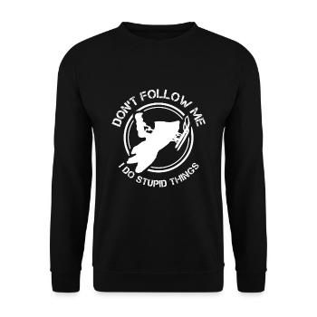 Snowmobil Stunts Motor Sled Lover Gift - Unisex Sweatshirt - black - Front - Alina (178cm) & Michal (187cm)