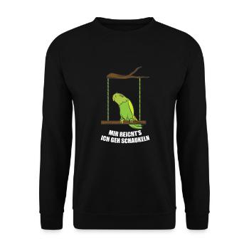 Funny Budgie Parakeet Lover Swing Gift - Unisex Sweatshirt - black - Front - Alina (178cm) & Michal (187cm)