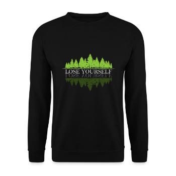 LOSE YOURSELF - WALD Natur Design - Unisex Sweatshirt - black - Front - Alina (178cm) & Michal (187cm)