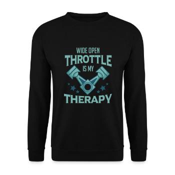 Driver Funny Automotive Fast Car Wide Open - Unisex Sweatshirt - black - Front - Alina (178cm) & Michal (187cm)