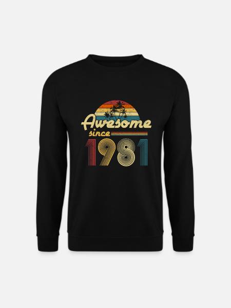 1981 Jahrgang Geburtstag Retro Geschenk - Unisex Pullover - Schwarz
