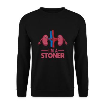 Kidney Stone Survivor Funny I'm A Stoner Gift - Unisex Sweatshirt - black - Front - Alina (178cm) & Michal (187cm)