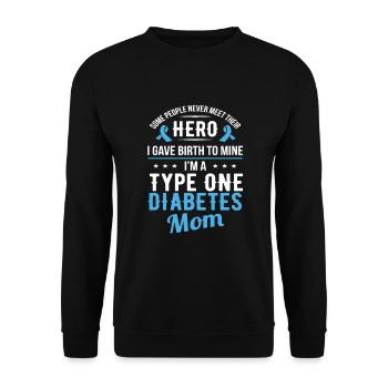Type One Diabetes Mom Insulin Therapy Gift - Unisex Sweatshirt - black - Front - Alina (178cm) & Michal (187cm)