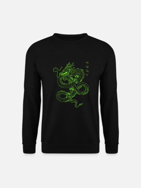 Japanese Dragon Otaku Streetwear Dragon 90s - Unisex Sweatshirt - black