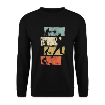 Tennis Tennisspieler Geschenk - Unisex Pullover - Schwarz - Vorne - Alina (178cm) & Michal (187cm)