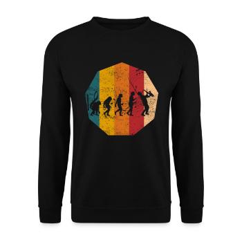 Evolution Saxophonist Saxophon - Unisex Pullover - Schwarz - Vorne - Alina (178cm) & Michal (187cm)