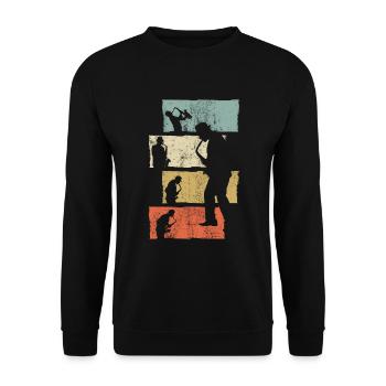 Saxophone Gift Saxophonist - Unisex Sweatshirt - black - Front - Alina (178cm) & Michal (187cm)