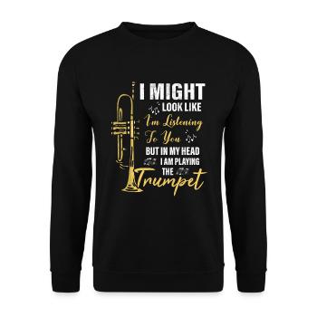 Trumpet player Trumpeter - Unisex Sweatshirt - black - Front - Alina (178cm) & Michal (187cm)