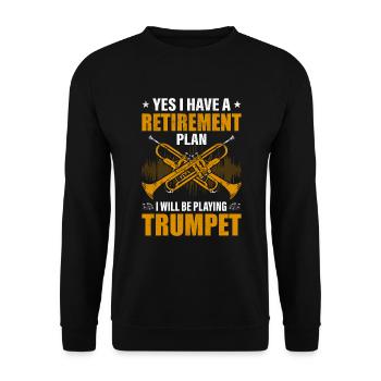 Trompette retraités trompettiste cadeau - Sweat-shirt Unisexe - noir - Devant - Alina (178cm) & Michal (187cm)
