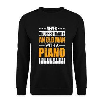 Piano Piano Gift - Unisex Sweatshirt - black - Front - Alina (178cm) & Michal (187cm)