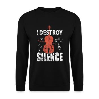 Violoncelle violoncelle instrument de musique - Sweat-shirt Unisexe - noir - Devant - Alina (178cm) & Michal (187cm)