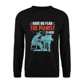 Piano Pianist Geschenk - Unisex Pullover - Schwarz - Vorne - Alina (178cm) & Michal (187cm)