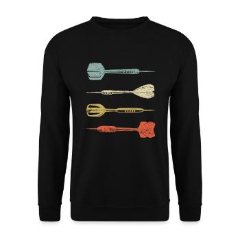 Dart Retro Vintage Dart Arrows Gift - Unisex Sweatshirt - black - Front - Alina (178cm) & Michal (187cm)