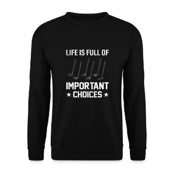 Golfer Golfer Gift - Unisex Sweatshirt - black - Front - Alina (178cm) & Michal (187cm)