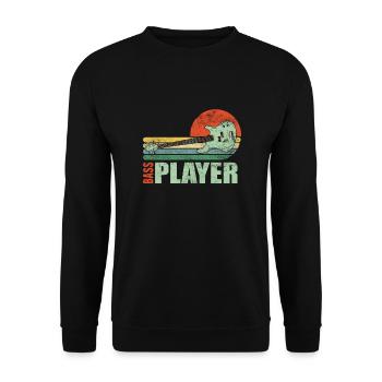 Bassgitarre Bassist Bass Gitarre - Unisex Pullover - Schwarz - Vorne - Alina (178cm) & Michal (187cm)