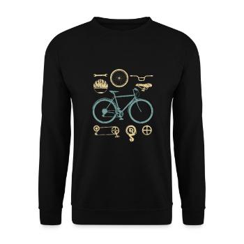 Fahrrad Fahrradmotiv Radfahrer - Unisex Pullover - Schwarz - Vorne - Alina (178cm) & Michal (187cm)