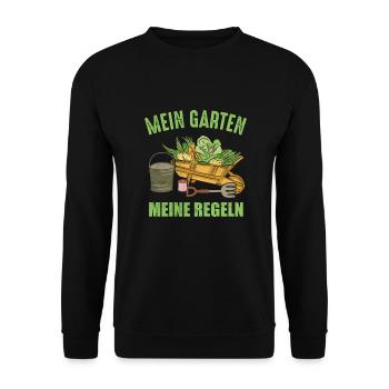 Hobbygärtner Gärtner - Unisex Pullover - Schwarz - Vorne - Alina (178cm) & Michal (187cm)