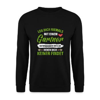 Gärtner Hobbygärtner Geschenk - Unisex Pullover - Schwarz - Vorne - Alina (178cm) & Michal (187cm)