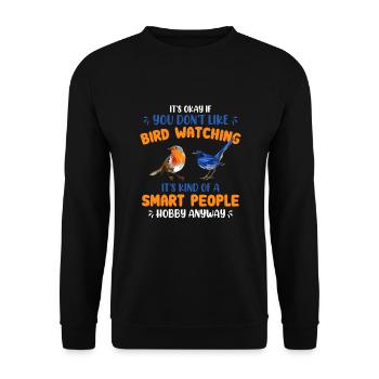 Oiseaux Observent les oiseaux - Sweat-shirt Unisexe - noir - Devant - Alina (178cm) & Michal (187cm)